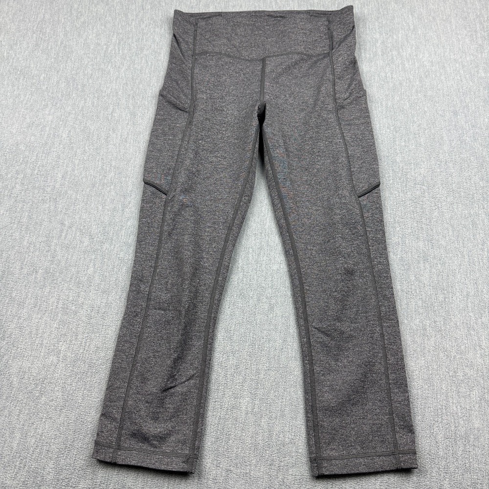 Lululemon Womens Leggings 6 Gray Speed Up Tight Cropped 22" Yoga Gym Workout